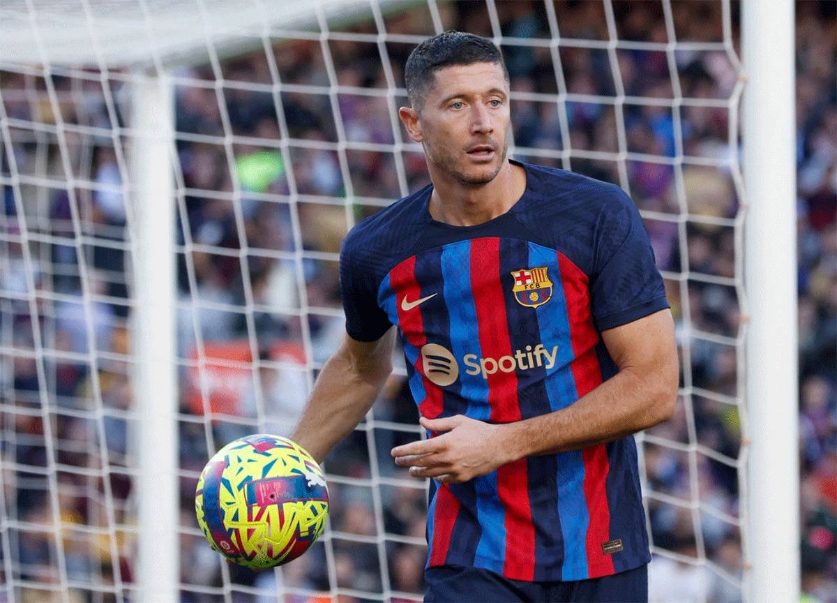 FC Barcelona's Robert Lewandowski failed to find the net against Espanyol