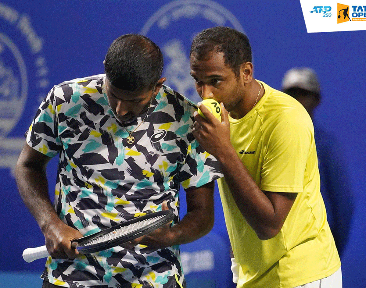 Rohan Bopanna and Ramkumar Ramanathan, playing their second ATP event together at the fourth edition of South Asia's only ATP 250 tournament, will now meet Sadio Doumbia and Fabien Reboul