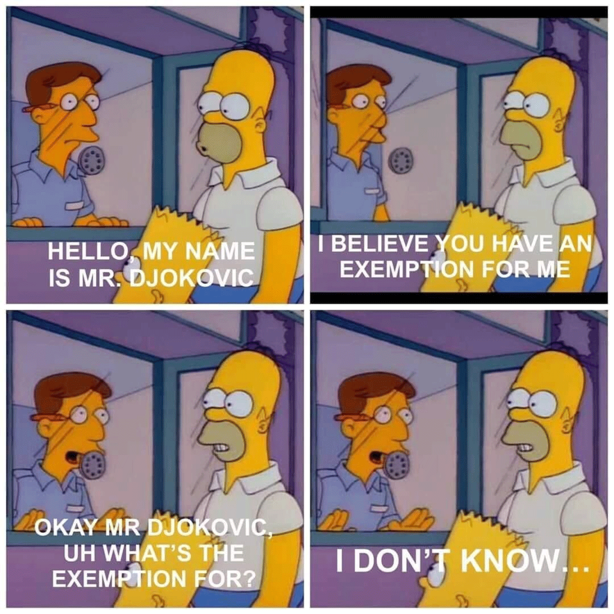 Simpsons meme Djokovic
