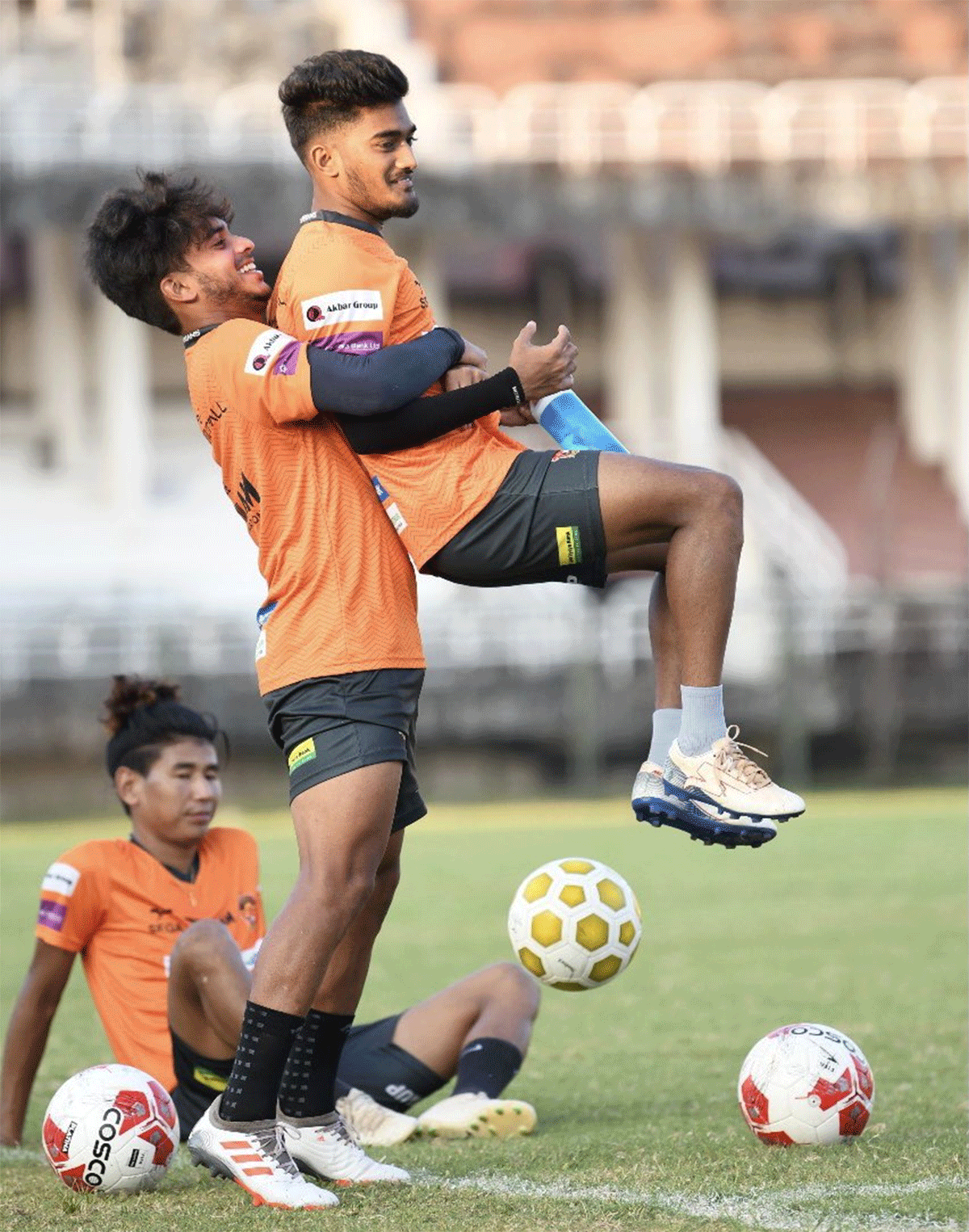 Gokulam Kerala players at a practice session