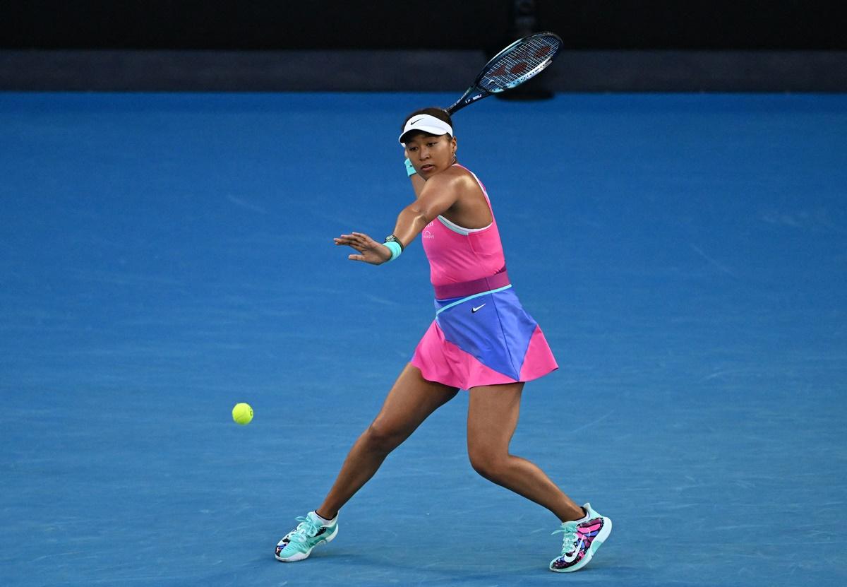 Japan's Naomi Osaka in action during her second round match against Madison Brengle of the United States.