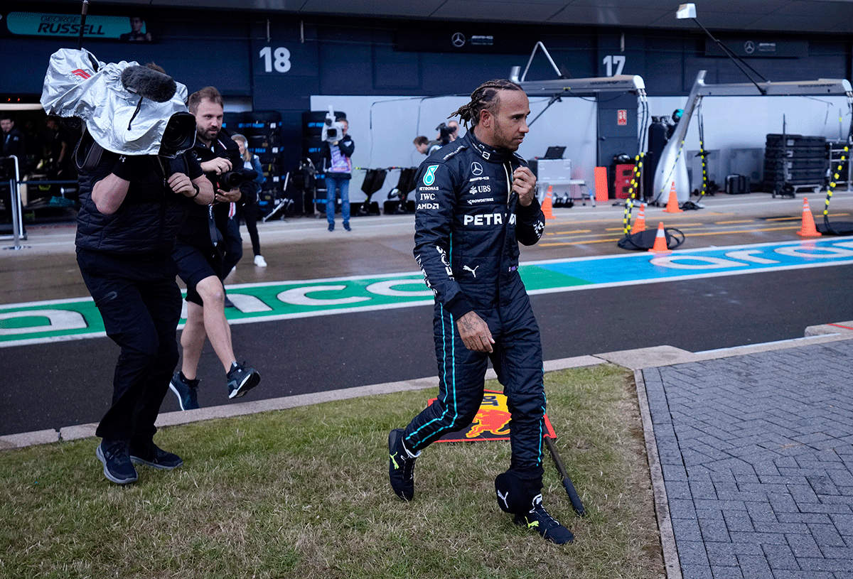 Mercedes' Lewis Hamilton during practice at British Grand Prix - Silverstone Circuit, Silverstone on Friday