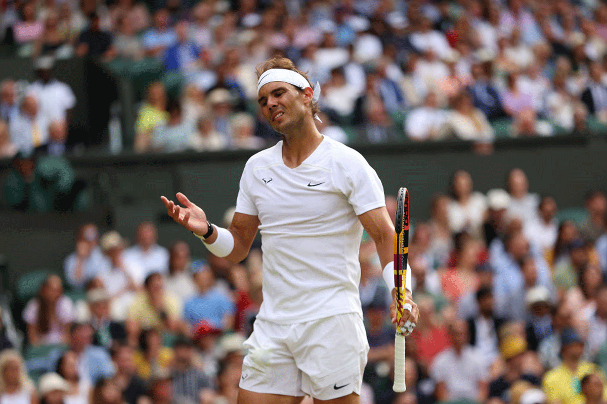 Struggling with an abdominal injury, Rafael Nadal appeared close to retiring mid-match on Centre Court against Taylor Fritz in the quarter-final at Wimbledon in 2022