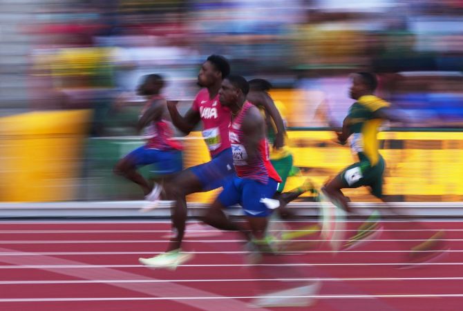 Fred Kerley beats Marvin Bracy to the gold medal in the men's 100 metres final of the World Athletics Championships, which saw a clean sweep by the United States at Hayward Field, Eugene, Oregon, on Saturday.