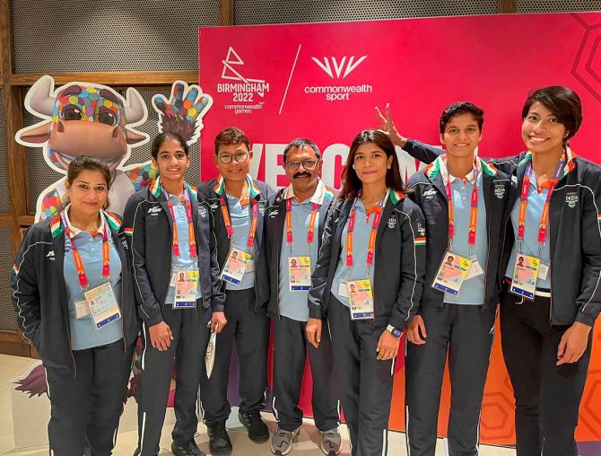 Indian boxers at the Birmingham Commonwealth Games