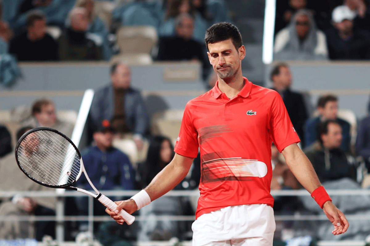 Frustration was writ large on the Novak Djokovic's face during his French Open quarter-final on Tuesday