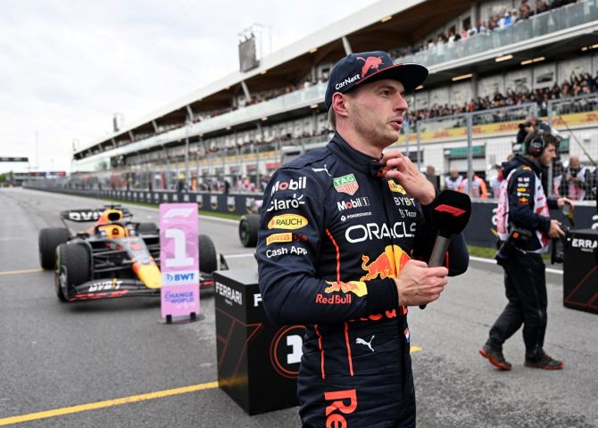 Red Bull's Max Verstappen after finishing in pole position following qualifying in the F1 Canadian Grand Prix, at Circuit Gilles Villeneuve, Montreal, on Saturday.