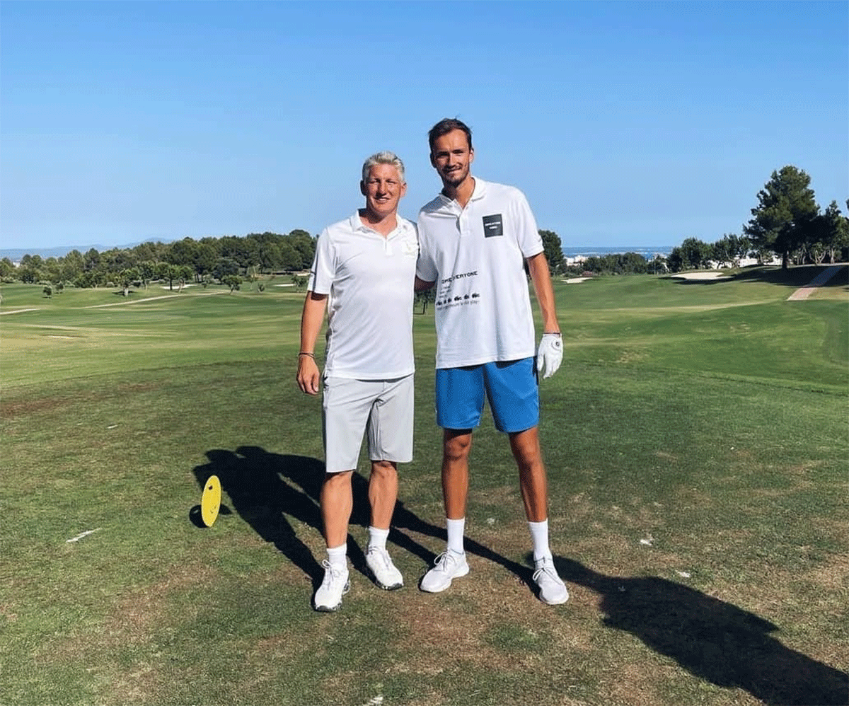 Bastian Schweinsteiger and Daniil Medvedev