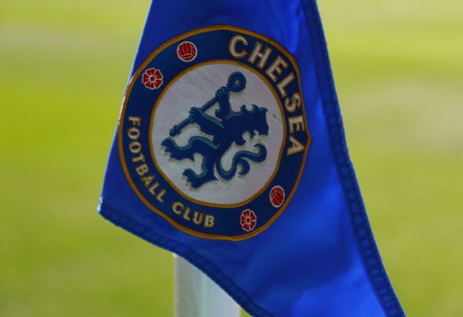 General view of the corner flag inside the stadium at Stamford Bridge, London.