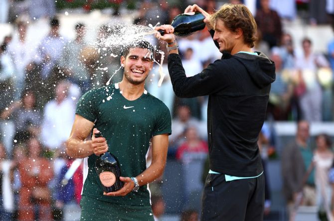 Having won at Miami a month ago, Carlos Alcaraz is now the second youngest player to win two ATP 1000 titles, headed only by compatriot Nadal, who was 18 when he captured his second.