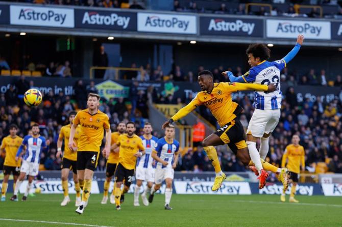 Brighton & Hove Albion's Kaoru Mitoma scores their second goal