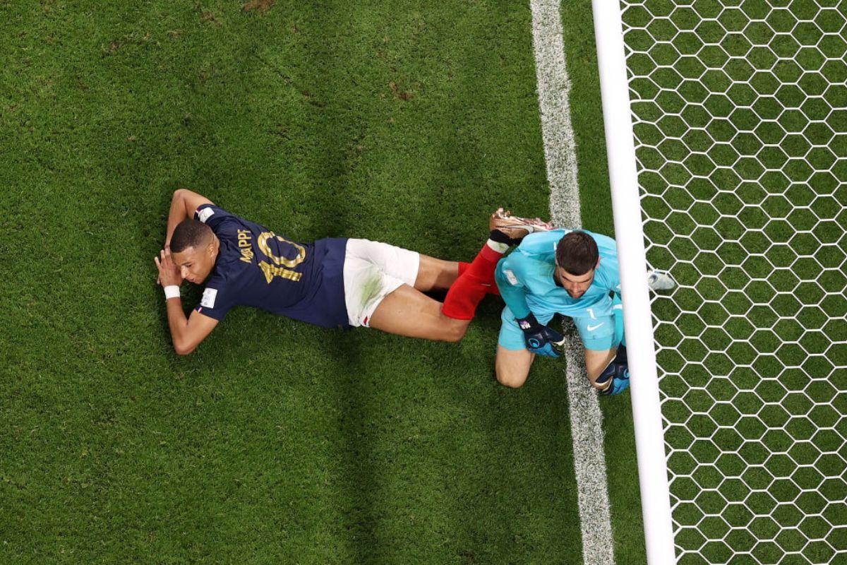 France's Kylian Mbappe reacts after a missed chance