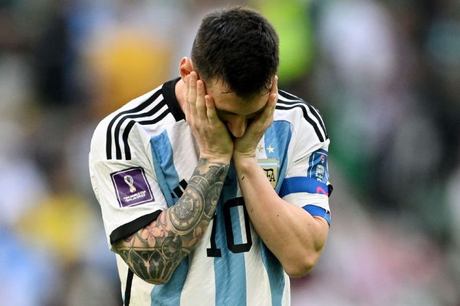 Argentina's Lionel Messi is a picture of frustration