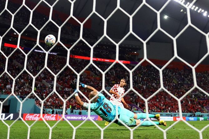 Croatia's Lovro Majer scores their fourth goal