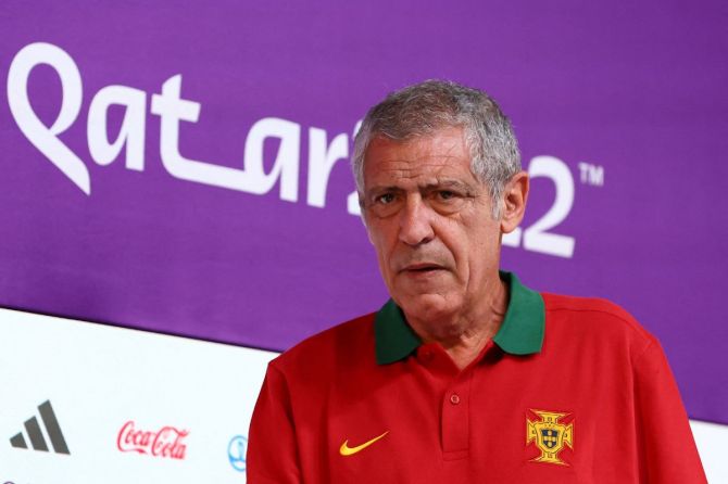 Portugal coach Fernando Santos during the press conference
