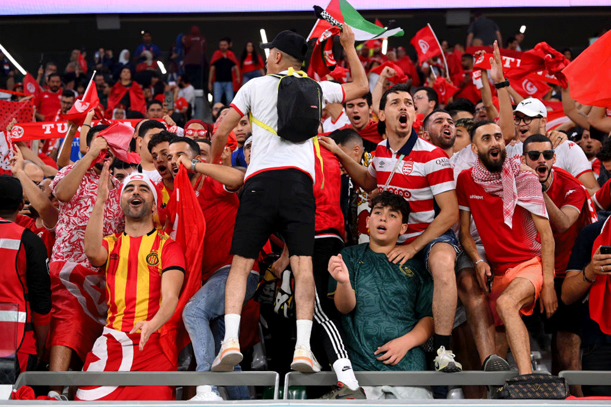 Tunisia fans prior to the FIFA World Cup Qatar 2022 Group D match between Tunisia and France at Education City Stadium in Al Rayyan, Qatar, on Wednesday