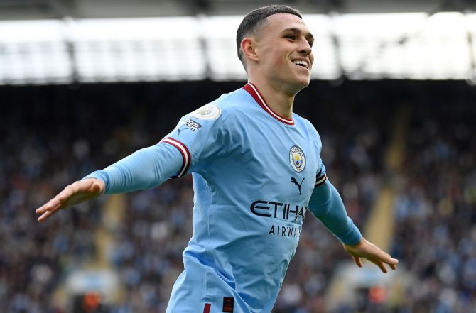 Phil Foden netted his first hat-trick for Manchester City on Sunday