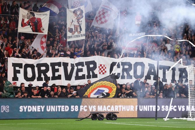 Pictures on social media also appeared to show Nazi salutes being performed by supporters of Sydney United 58, who were founded as Sydney Croatia in 1958 and were a powerhouse in the National Soccer League that preceded the formation of the A-League in 2004.