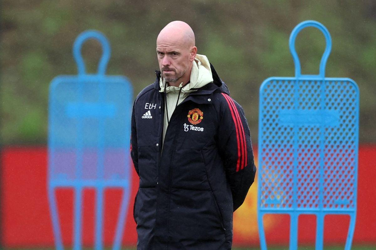 Manchester United manager Erik ten Hag during training