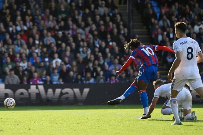 Crystal Palace's Eberechi Eze scores their second goal