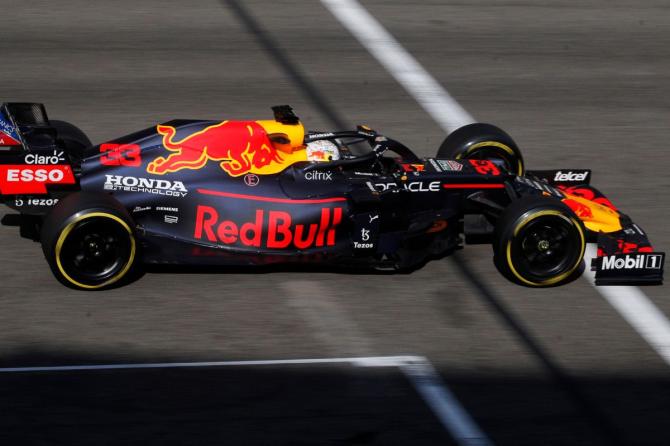 Red Bull's Max Verstappen during testing