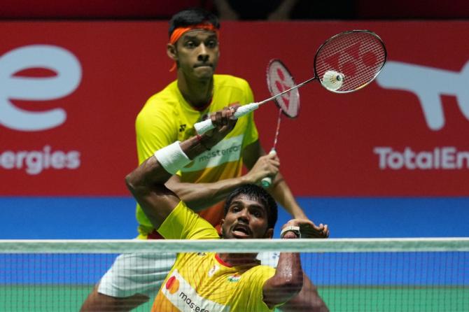 India's Satwiksairaj Rankireddy (front) and Chirag Shetty