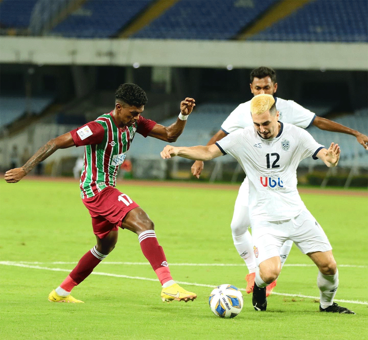 Action from the AFC Cup match played between ATK Mohun Bagan and KL City FC on Wednesday