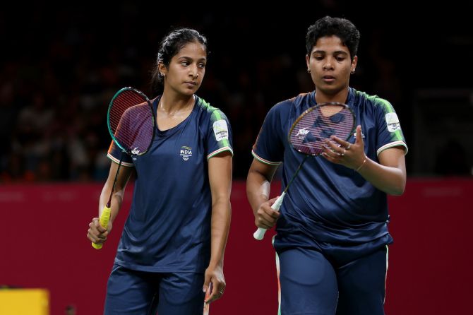 Gayatri Gopichand Pullela and Treesa Jolly lost in straight sets in their round of 16 match at the Hong Kong Open