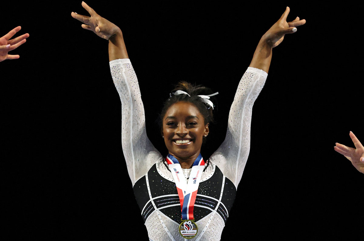 The 26-year-old Simone Biles is making a comeback after pulling out of multiple events at the Tokyo Olympics due to the "twisties," which are a temporary loss of spatial awareness in mid-air. 