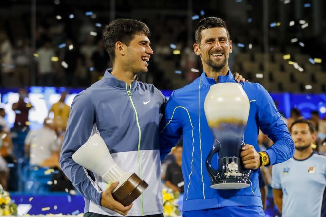 Novak Djokovic beat Carlos Alcaraz in the Cincinnati Open final on Sunday