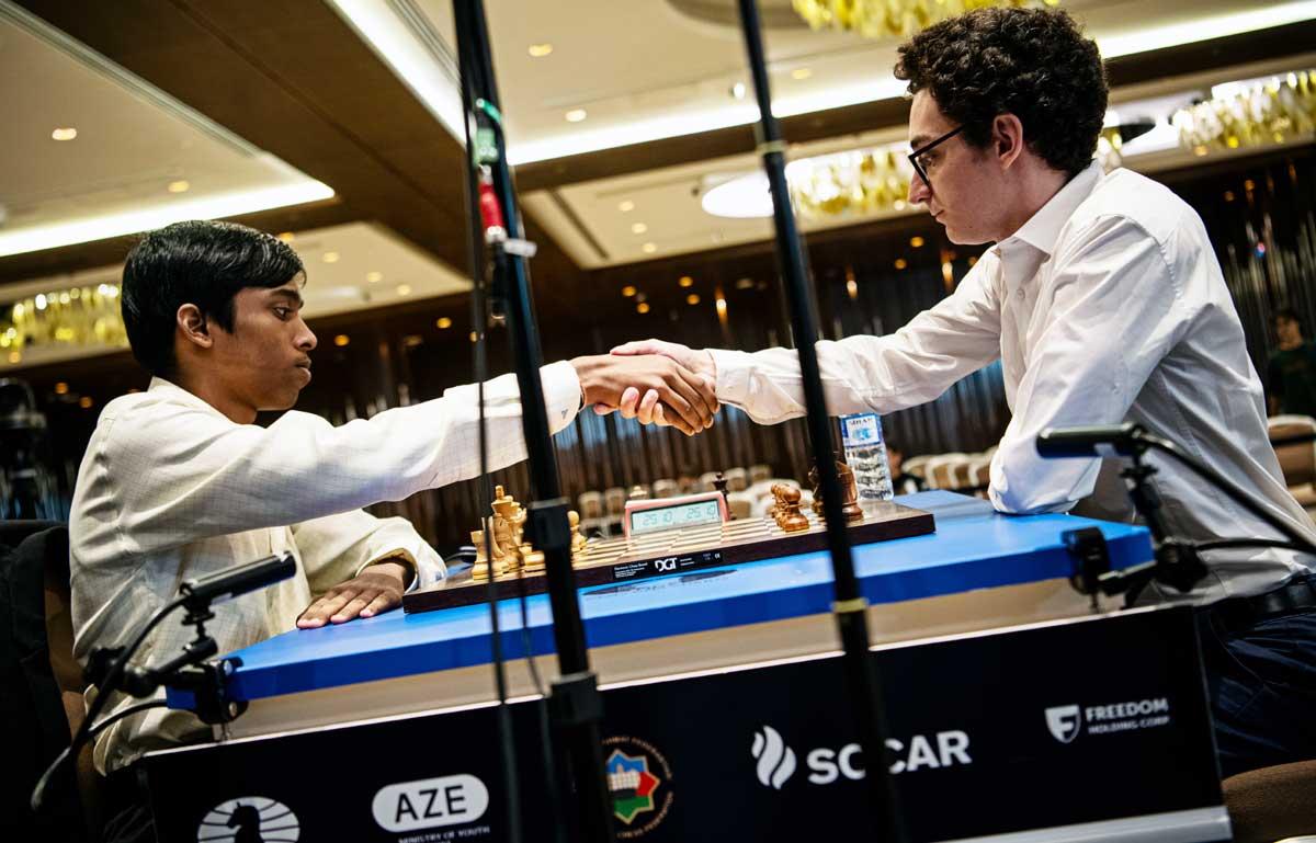 DD News on X: #NewsFlash  Indian Grandmaster #RPraggnanandhaa beat USA's  Fabiano Caruana in tiebreaks to reach the final of the #FIDEWorldCup2023 in  Baku, Azerbaijan With the 3.5-2.5 semifinal win, Praggnanandhaa booked