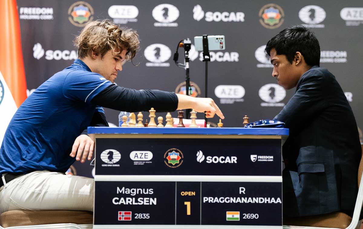 World Cup: Praggnanandhaa holds Caruana; semifinal heads to tie-break -  Rediff.com