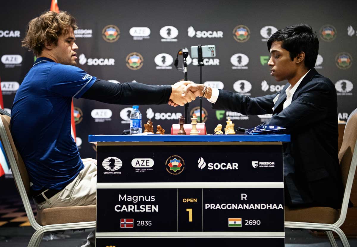 Praggnanandhaa loses to Carlsen in Chess World Cup final - Rediff.com