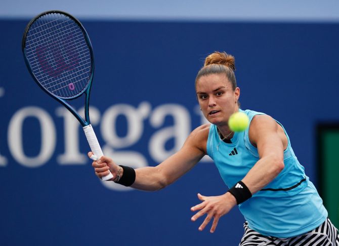 Greece's Maria Sakkari was knocked out by Spain's Rebeka Masarova in the first round of the US Open on Monday. 'I just feel like my level was and has been poor and I have to do something about it. It's not a lack of effort, for sure'
