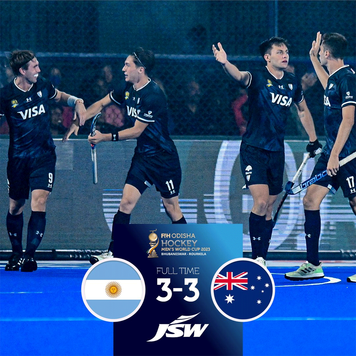 Argentina and Australia played out a draw