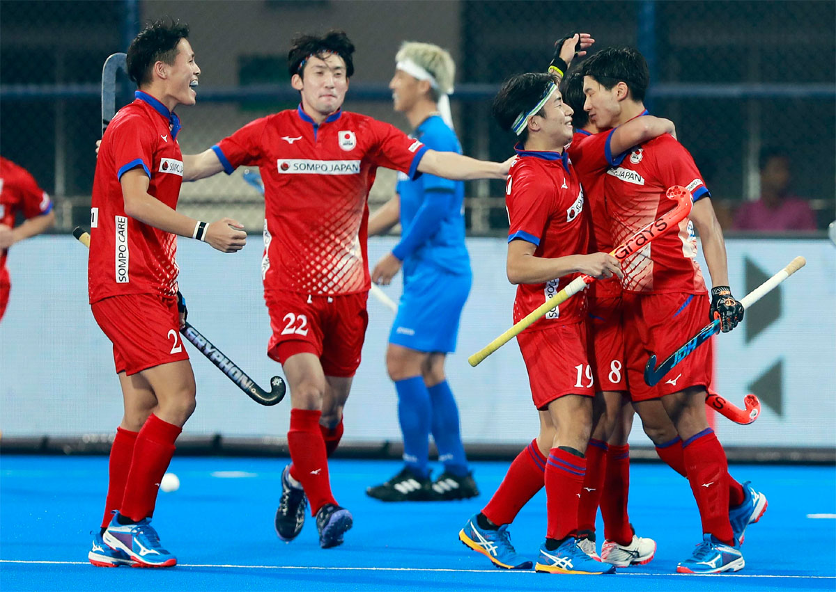 Hockey World Cup 12 Japanese Players On The Pitch Vs Korea Trendradars India 