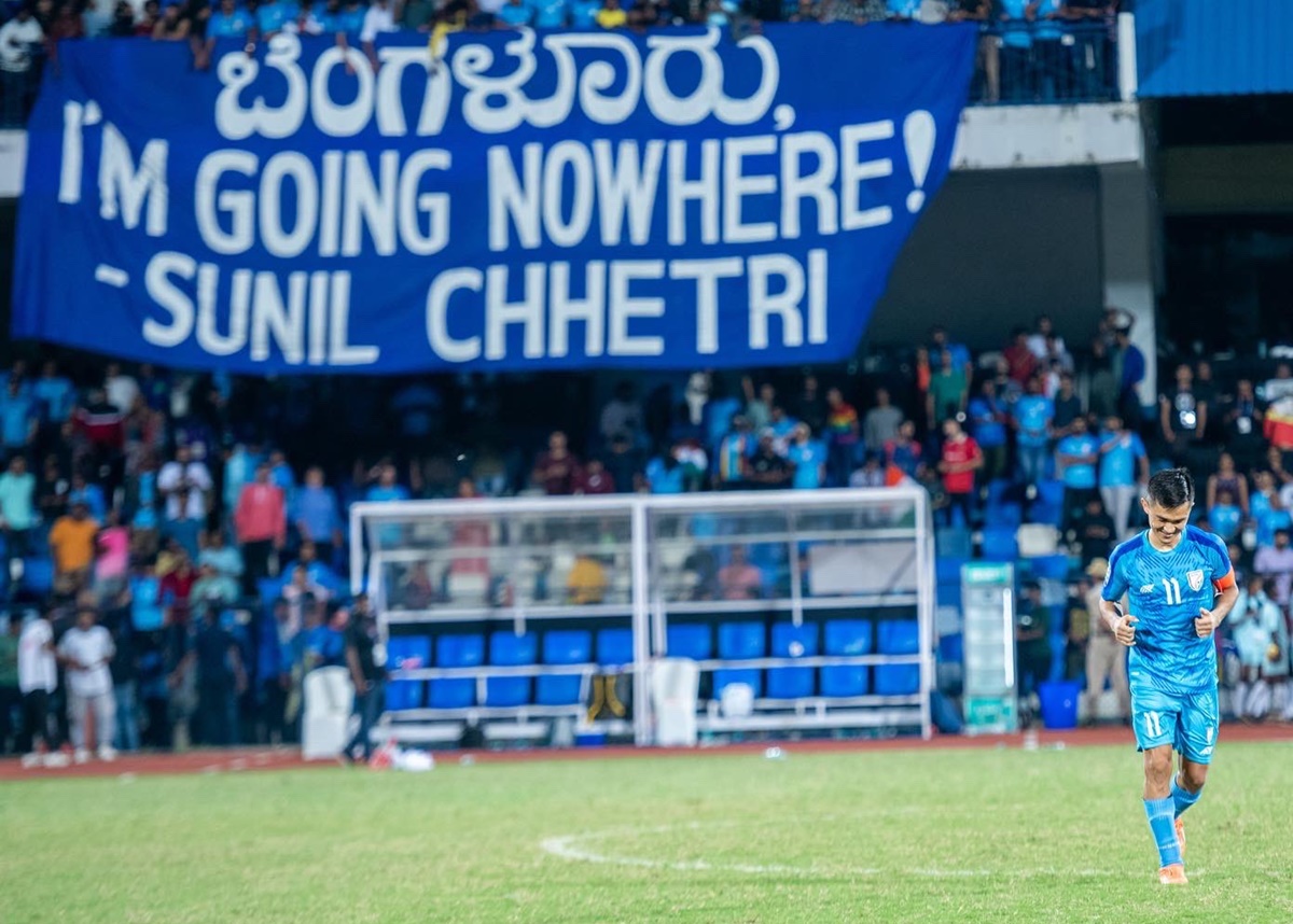 Confirming this decision to stay at Bengaluru FC, Sunil Chhetri unveiled a banner at the Kanteerava Stadium in Bengaluru after India's win over Lebanon in the SAFF Championship semi-final on Saturday. Chhetri has won seven titles in a span of a decade with the club.