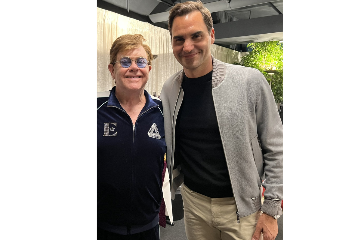 Roger Federer with Elton John