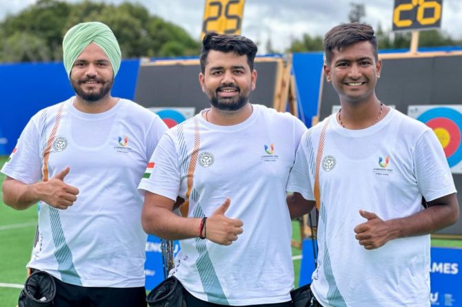  The men's compound team of Sangampreet Bisla, Aman Saini and Rishabh Yadav won a bronze at the World University Games on Sunday.