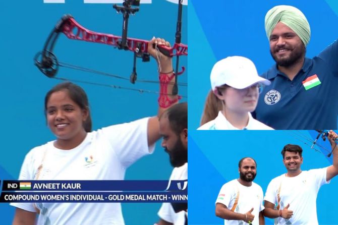 Avneet Kaur clinched the Gold medal in the Compound Women’s Individual event while fellow archer Sangampreet Bisla grabbed a well-deserved Gold in the Men's Compound category. Shooters Aishwary Pratap Tomar won the Gold medal and Divyansh Singh Panwar bagged the Silver medal in the 10m Air Rifle event.
