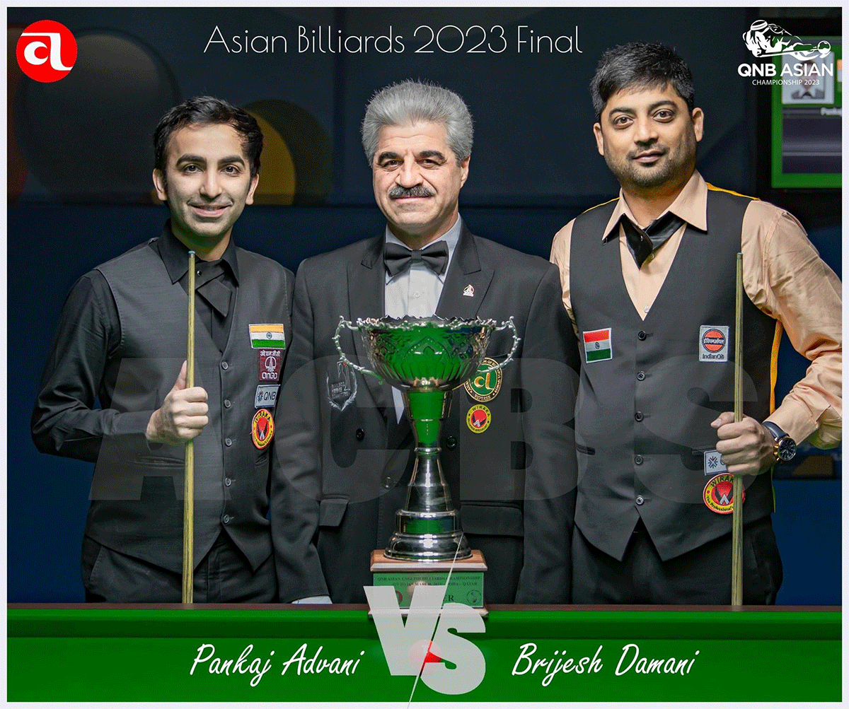 Pankaj Advani and Brijesh Damani before the final