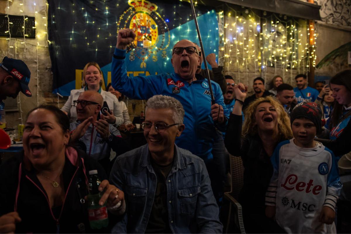 Napoli fans celebrate after winning the Serie A championship in Naples, Italy