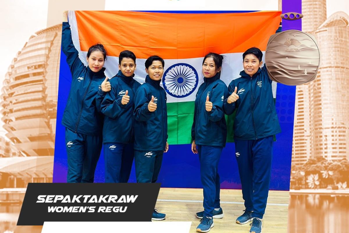 The Indian women's team of Ayekpam Maipak Devi, Oinam Chaoba Devi, Khushbu, Elangbam Priya Devi and Elangbam Leirentombi Devi lost 10-21, 13-21 in the semi-finals.