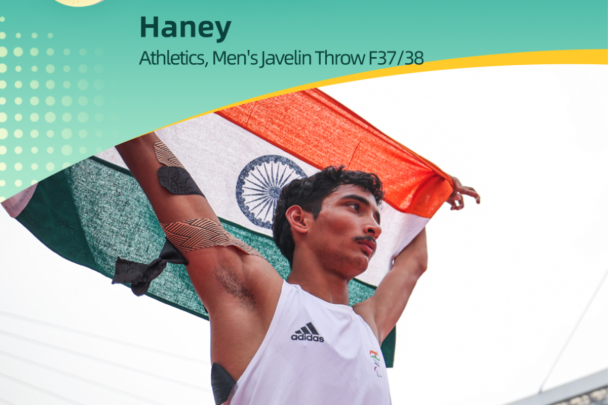 Haney produced a Games record of 55.97m to win gold in the F37/38 Men's javelin throw event on Wednesday