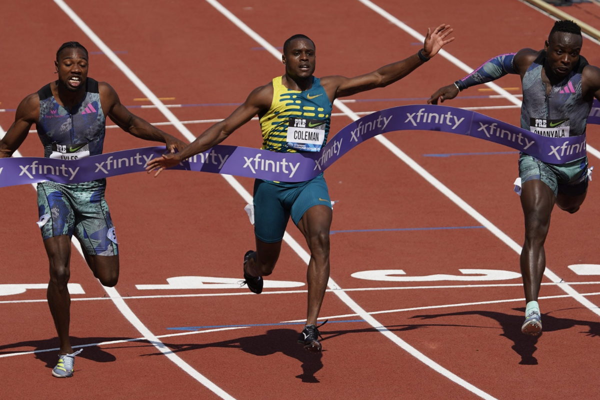 Christian Coleman exploded off the blocks and Noah Lyles was unable to overcome a slower start.