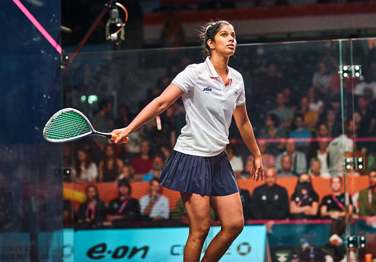 Joshna Chinappa was a medal favourite in the women's singles caregory