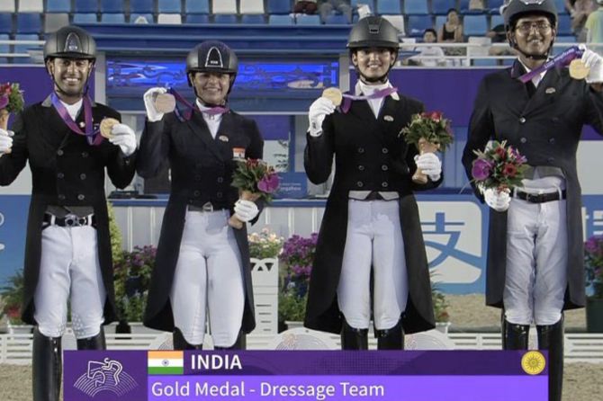 All of us stuck together, shouting and supporting each other. I was the last to go in the competition and after a few riders after me, finally we realised that Team India has won a gold. That was a very emotional moment," said the 23-year-old Anush, who left his home in Kolkata in 2017 to train in Europe, said Anush Agarwalla. 