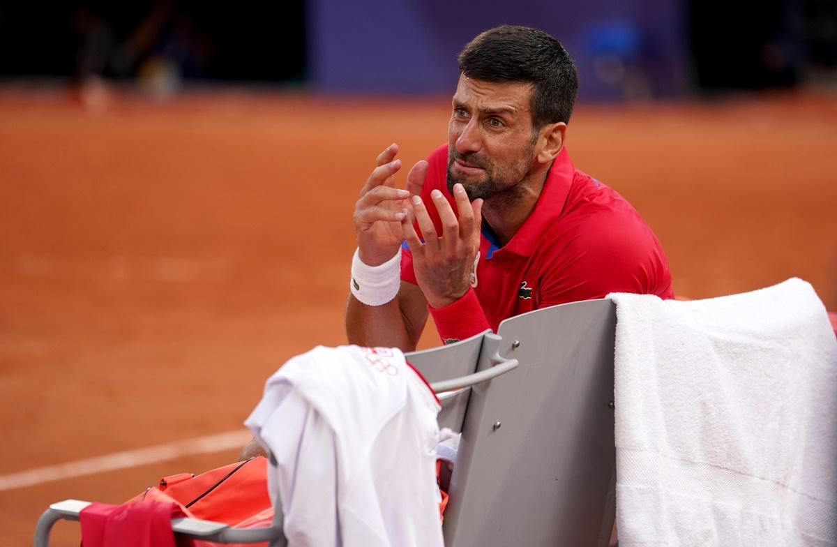 Novak Djokovic lost his cool in the second as he went 2-1 down, earning a code violation which left him seething.