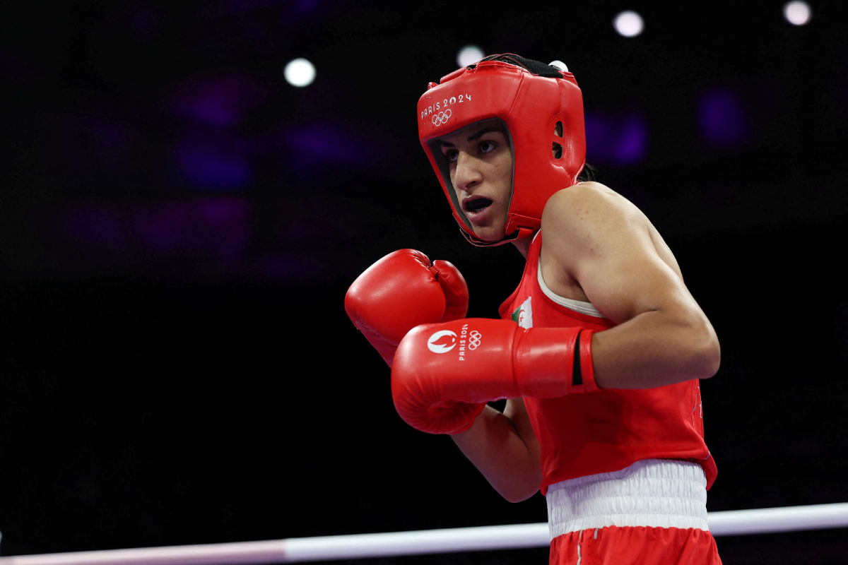 Imane Khelif of Algeria is in the centre of a storm at the Olympic Games Paris over a gender dispute