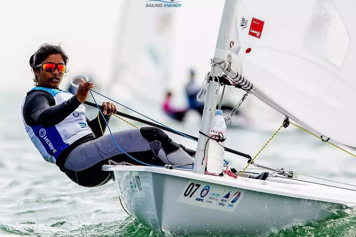 Nethra Kumanan is placed 11th after three races in the women's dinghy competition